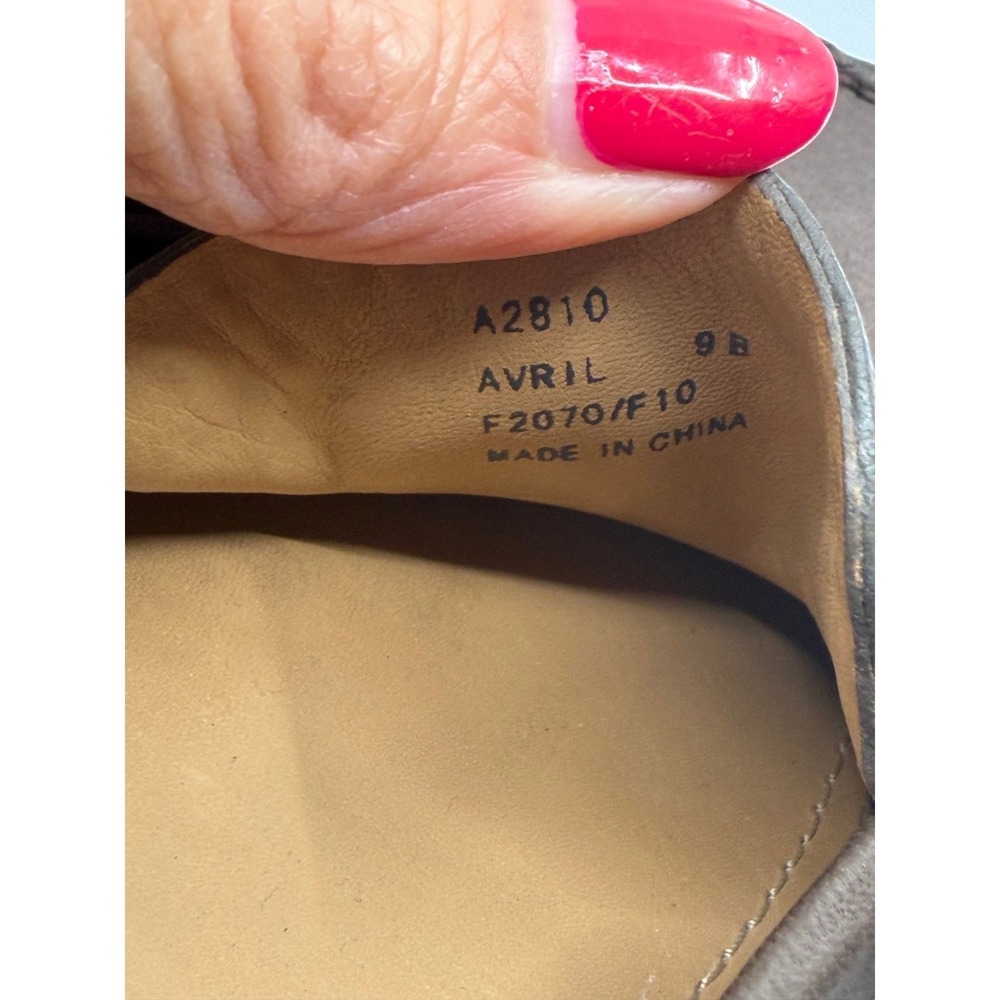 Coach Avril Brown Leather Driving Loafers Brass Buckle Flats Womens Slip On 9B - Picture 9 of 9